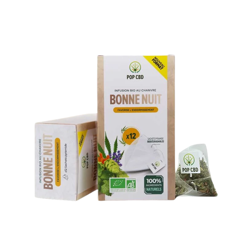 Infusion CBD Bonne Nuit POP CBD - boite 12 sachets 🛌🍵