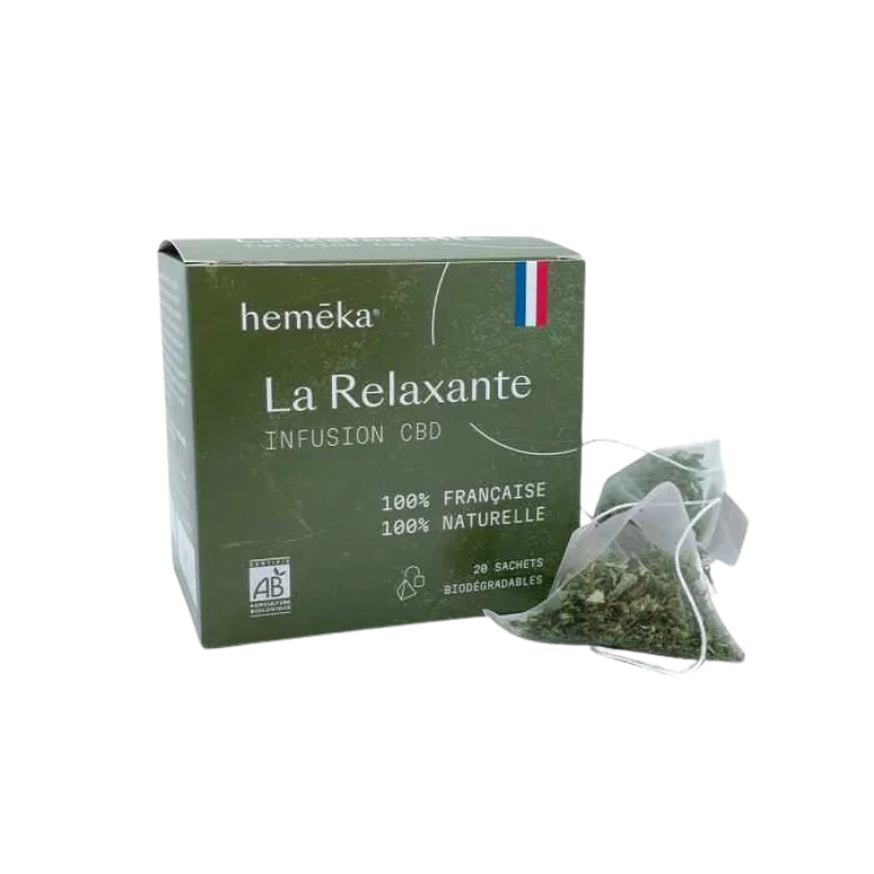 Infusion CBD La Relaxante HEMEKA – boite de 20 sachets 💆🍵