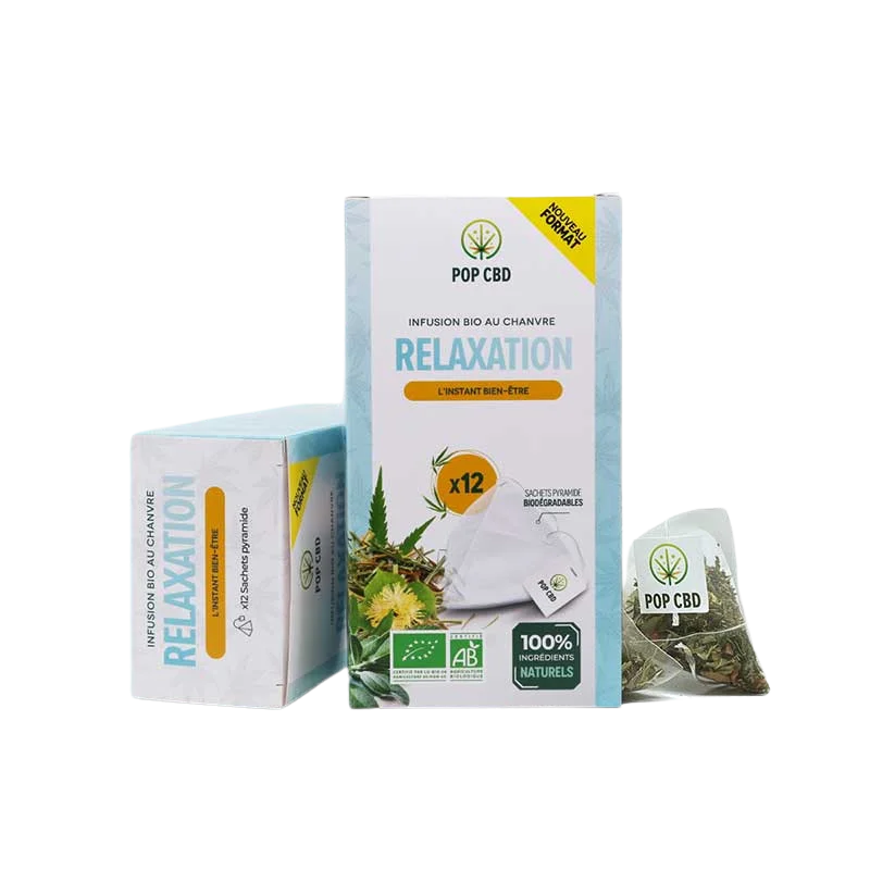 Infusion CBD Relaxation POP CBD – boite 12 sachets 💆🍵